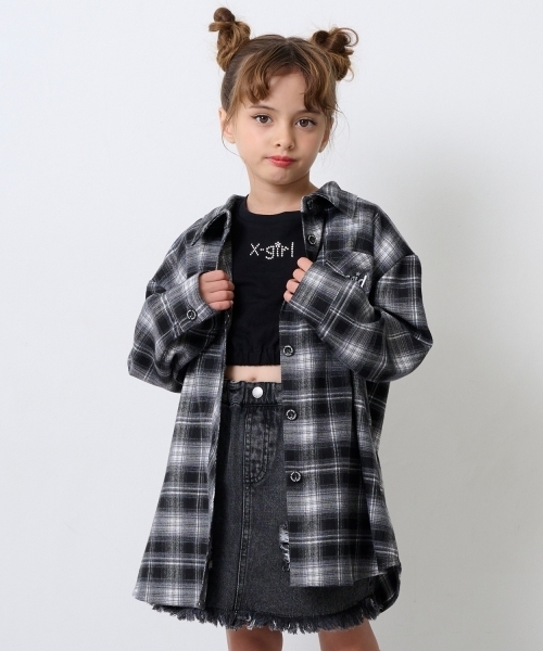 新品☆エックスガール チェックシャツ X-girl Stages（エックスガールステージス） ブラウス シャツ シャドー