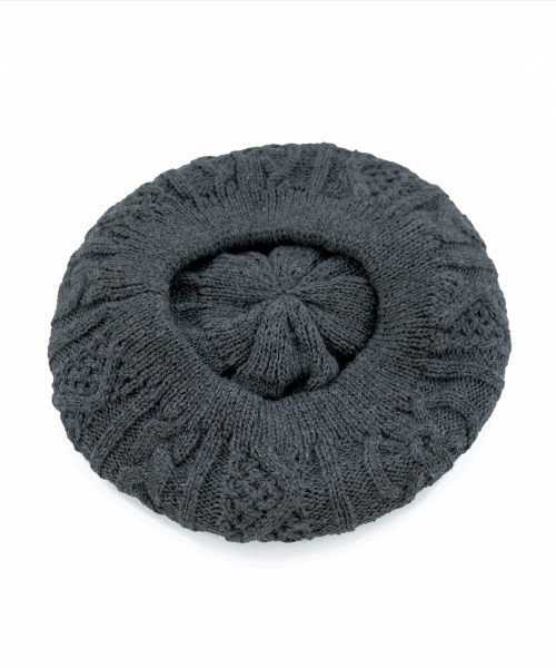 Ruben 帽子 ベレー帽 CABLE KNIT BERET/ケーブル編み ニットベレー帽
