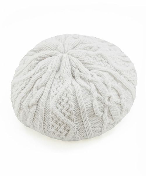 Ruben 帽子 ベレー帽 CABLE KNIT BERET/ケーブル編み ニットベレー帽