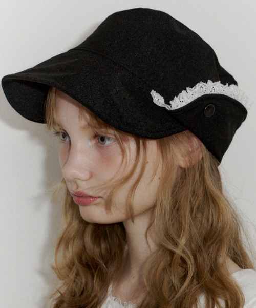 帽子 キャスケット 2way lace casquette / レース付き2wayキャスケット