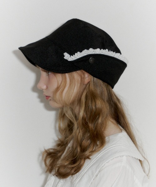 帽子 キャスケット 2way lace casquette / レース付き2wayキャスケット
