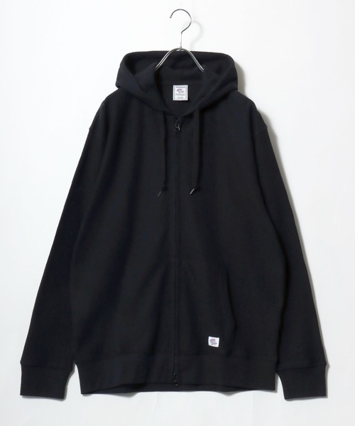 Khakis 韓国　ワッフル　サーマル　ジップアップパーカー　スウェット　無地 JEMORGAN（ジェーイーモーガン） パーカー サーマルワッフルジップ