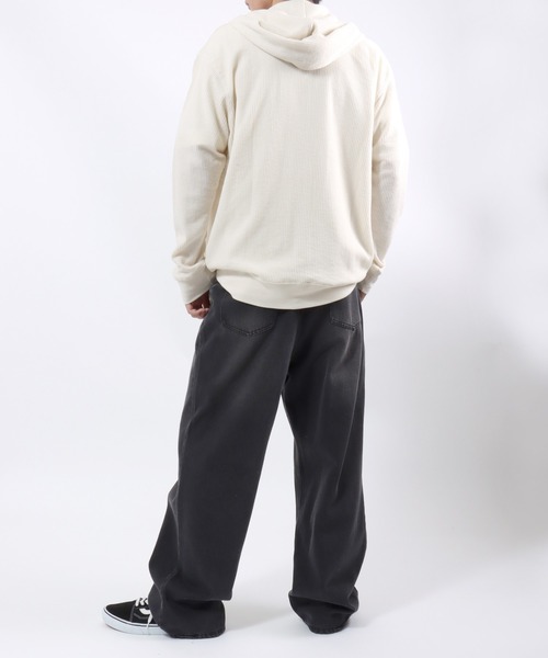 Khakis 韓国　ワッフル　サーマル　ジップアップパーカー　スウェット　無地 JEMORGAN（ジェーイーモーガン） パーカー サーマルワッフルジップ