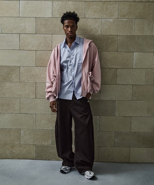 CONZ スラックス CURVE LEG TROUSERS GABA メンズ : ZOZOTOWN Yahoo!店