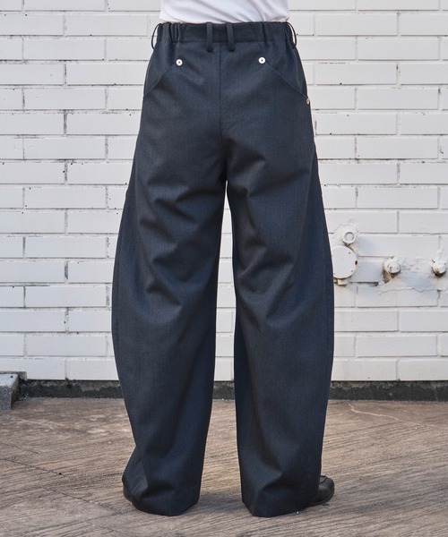 CONZ スラックス CURVE LEG TROUSERS GABA メンズ : ZOZOTOWN Yahoo!店