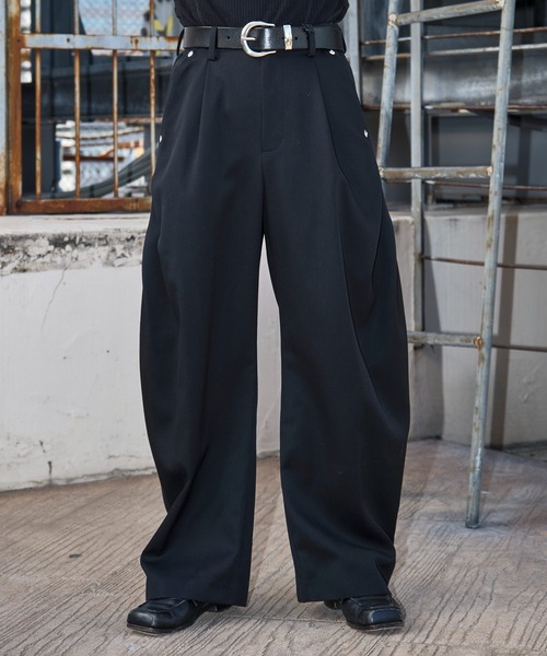 CONZ スラックス CURVE LEG TROUSERS GABA メンズ : ZOZOTOWN Yahoo!店