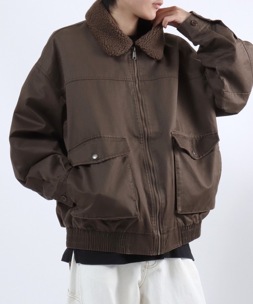 ブルゾン アウター 襟ボア ヴィンテージライク フライトジャケット