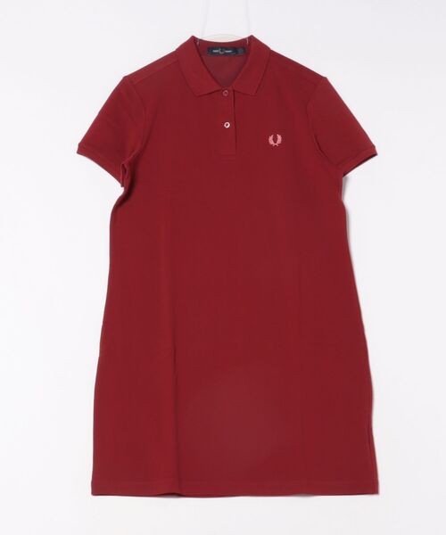 FRED PERRY（フレッドペリー） 半袖ワンピース 8 レッド レディース