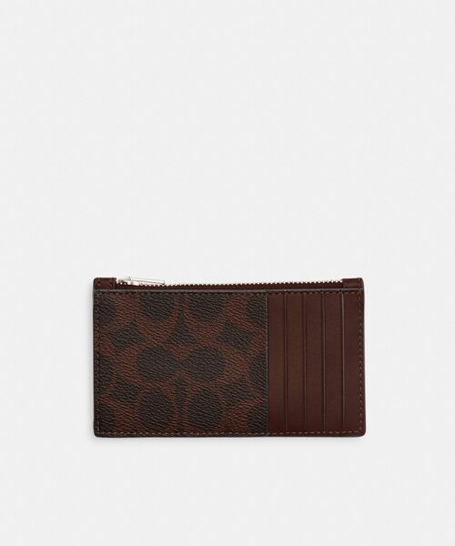 【新品未使用】COACHコーチ★ケース★カードケース★シグネチャー★茶色 COACH（コーチ） カードケース ジップ カード ケース シグネチャー