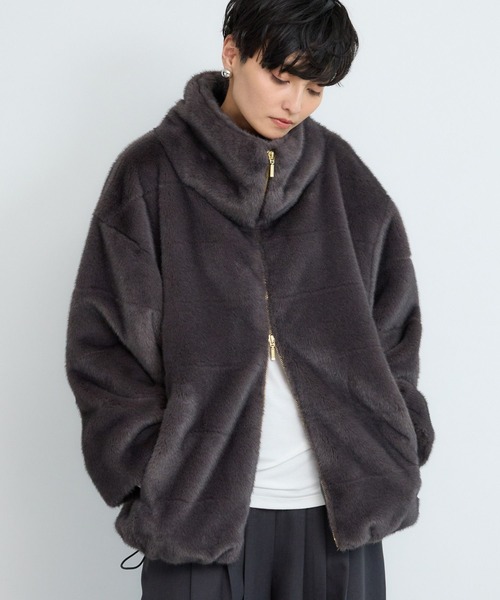 総丈92㎝ ムーンバット フラッシュ シェアードミンク グレー系 コート L BARNYARDSTORM（バンヤードストーム） ブルゾン アウター