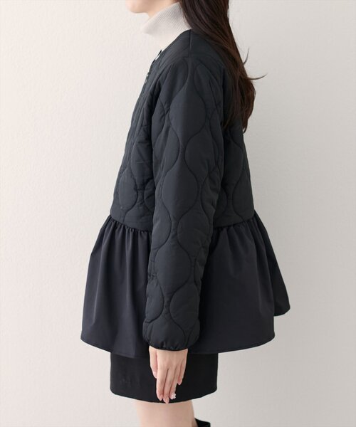 natural couture ジャケット ノーカラージャケット キルティング