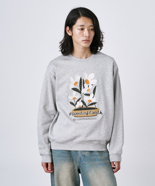 エンブロイダリーバリエーションスウェット B.C STOCK（ベーセーストック） トレーナー スウェット 「PLANET OF
