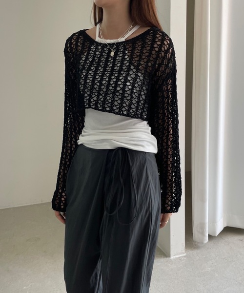 「Didot.showroom」 長袖ニット FREE ブラック レディース_画像9