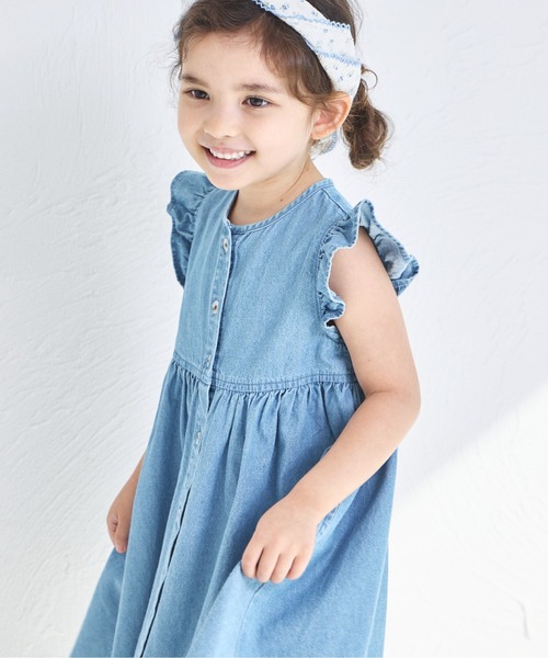 「pairmanon」 「KIDS」ノースリーブワンピース 120 ライトブルー キッズ_画像5