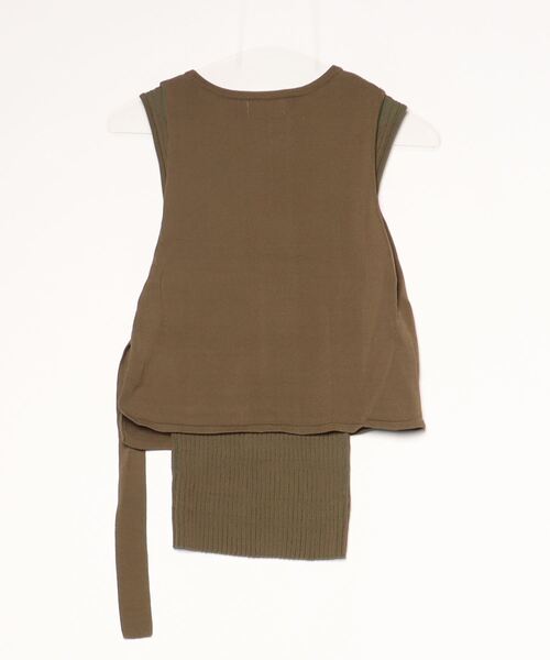 「Re.Verofonna」 ノースリーブニット MEDIUM カーキ レディース_画像2