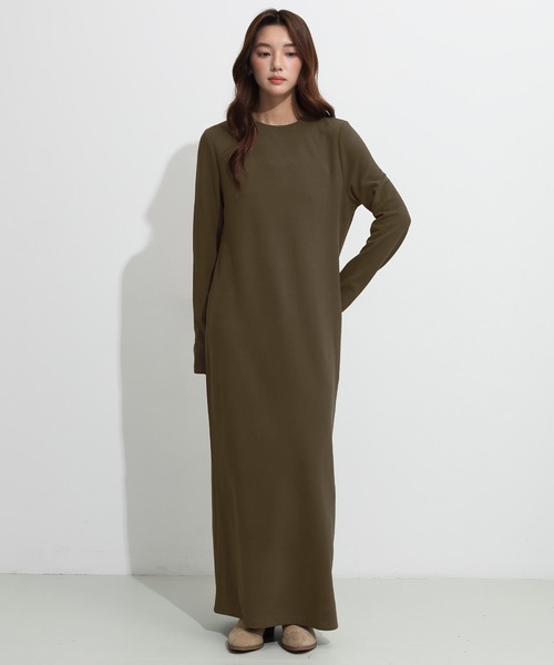 ワンピース 「選べる着丈」裏起毛 マキシワンピース : ZOZOTOWN Yahoo