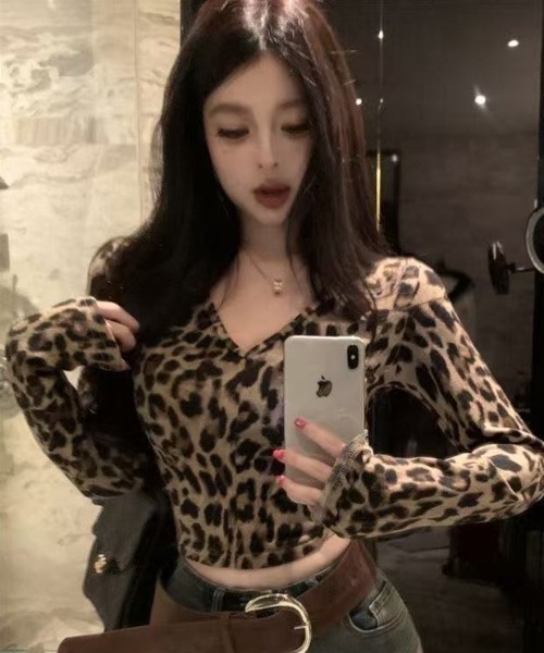 ViViDAY tシャツ ヒョウ柄vネックカットソー レディース : ZOZOTOWN