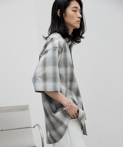 「WYM LIDNM」 半袖シャツ M グレー メンズ_画像8