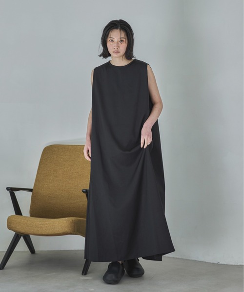 「feepur」 ノースリーブワンピース MEDIUM グレー レディース_画像3