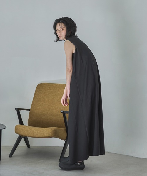 「feepur」 ノースリーブワンピース MEDIUM グレー レディース_画像5