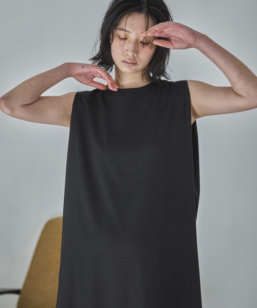 「feepur」 ノースリーブワンピース MEDIUM グレー レディース_画像8