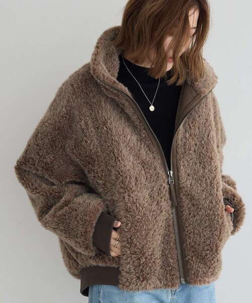 Editt by YECCA VECCA ブルゾン アウター フェイクファーブルゾン