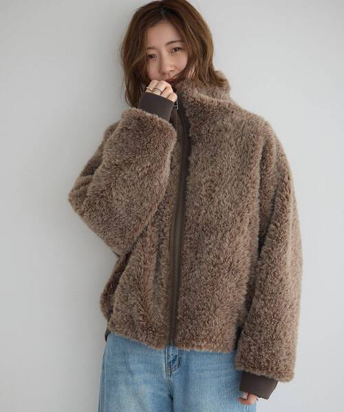 Editt by YECCA VECCA ブルゾン アウター フェイクファーブルゾン