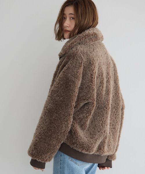 Editt by YECCA VECCA レオパード　フェイクファーブルゾン Editt by YECCA VECCA ブルゾン アウター フェイクファーブルゾン