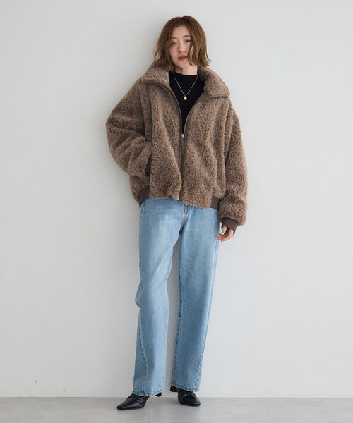 Editt by YECCA VECCA ブルゾン アウター フェイクファーブルゾン