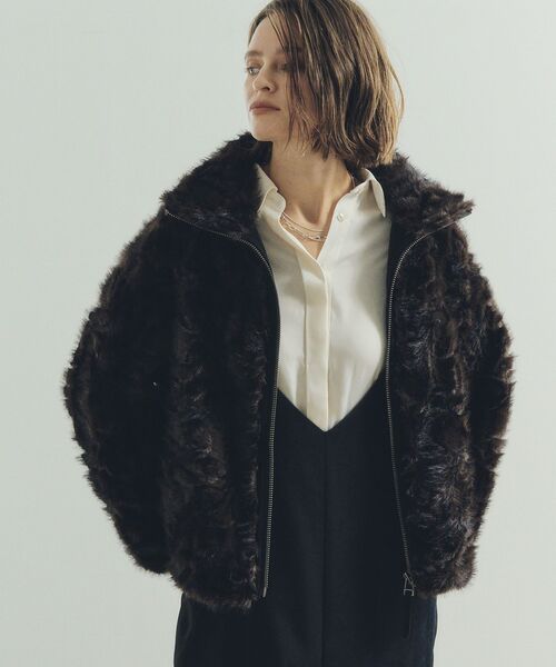 Editt by YECCA VECCA ブルゾン アウター フェイクファーブルゾン