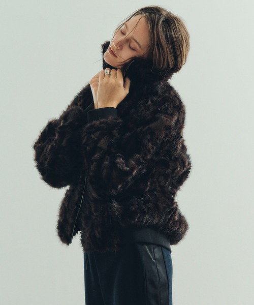 Editt by YECCA VECCA ブルゾン アウター フェイクファーブルゾン