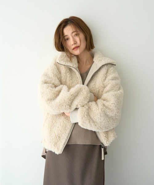 Editt by YECCA VECCA ブルゾン アウター フェイクファーブルゾン