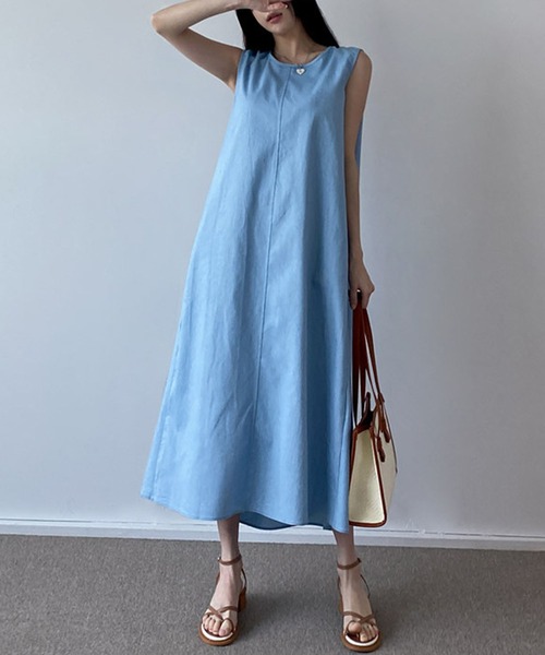 「meJane」 ノースリーブワンピース FREE ブルー レディース_画像6