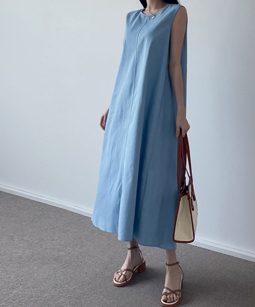 「meJane」 ノースリーブワンピース FREE ブルー レディース_画像7