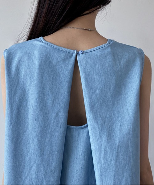 「meJane」 ノースリーブワンピース FREE ブルー レディース_画像8