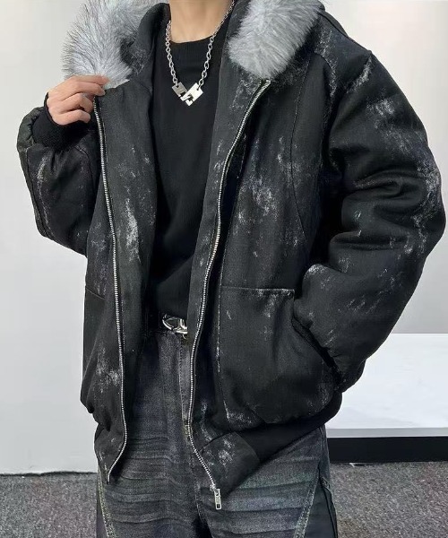 FreeZone ブルゾン アウター ヴィンテージムラ染めフェイクスエード