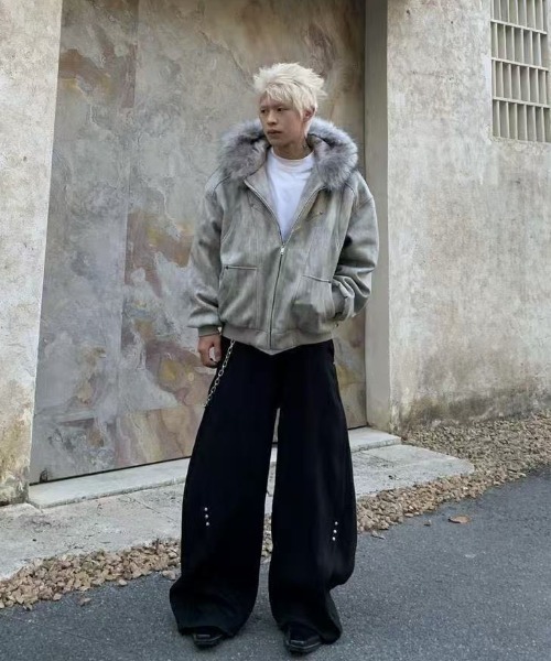 FreeZone ブルゾン アウター ヴィンテージムラ染めフェイクスエード