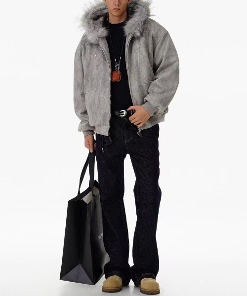 FreeZone ブルゾン アウター ヴィンテージムラ染めフェイクスエード