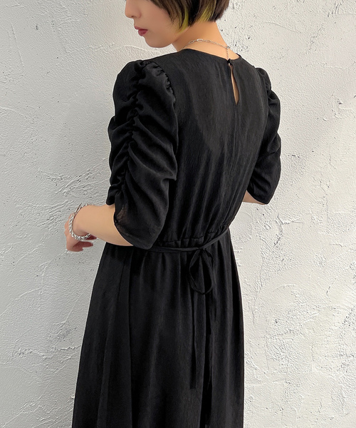 「apres jour mignon」 半袖ワンピース X-LARGE ブラック レディース_画像2