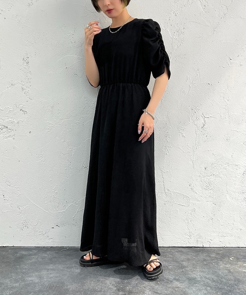 「apres jour mignon」 半袖ワンピース X-LARGE ブラック レディース_画像4