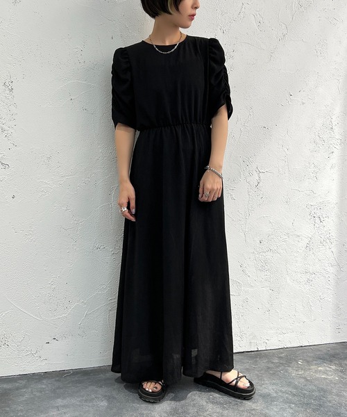 「apres jour mignon」 半袖ワンピース X-LARGE ブラック レディース_画像6