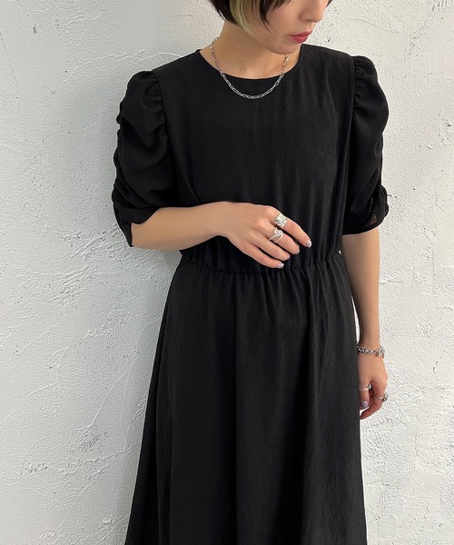 「apres jour mignon」 半袖ワンピース X-LARGE ブラック レディース_画像7