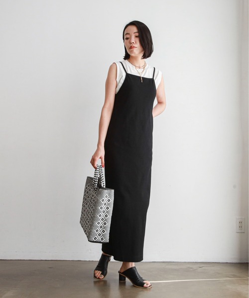 「feepur」 キャミソールワンピース MEDIUM モカ レディース_画像3