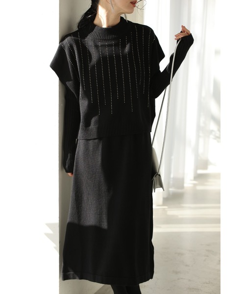 新作11月14日 155cm以下の小柄さん向け コーデに悩む朝にさよなら ワンピース2点セット【set】 cawaii fsz00077ss S~L対応 ニット ブラック ベージュ パープル オシャレ 個性的 大人可愛い エレガント 上品 秋服 冬服 レディース ファッション ミセス 30代 40代 50代 福袋 cawaii ワンピース 155cm以下の小柄さん向け コーデに悩む朝にさよなら