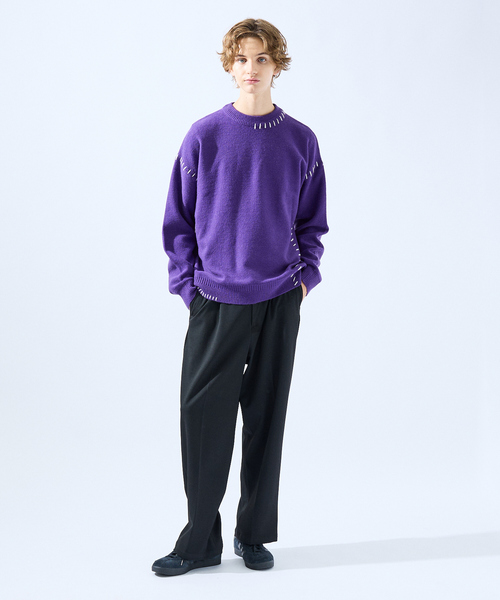 「AH ABAHOUSE」 長袖ニット 46 ブラック メンズ_画像2