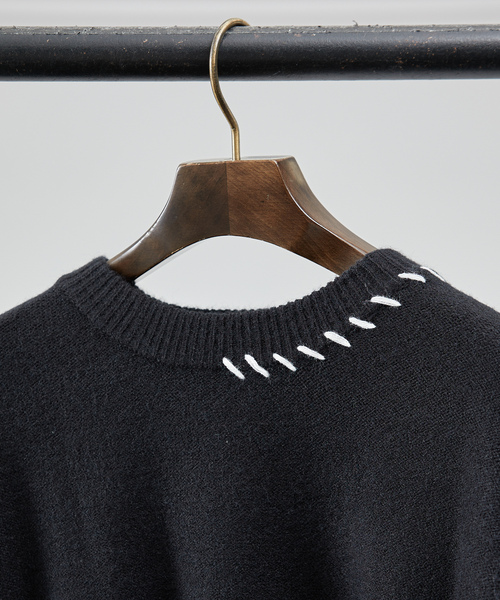 「AH ABAHOUSE」 長袖ニット 46 ブラック メンズ_画像4