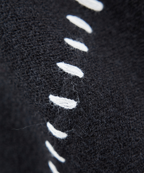 「AH ABAHOUSE」 長袖ニット 46 ブラック メンズ_画像8