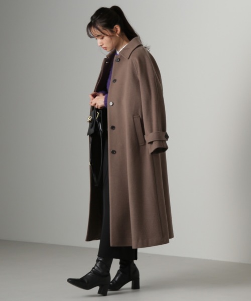 [NATURAL BEAUTY BASIC] пальто с отложным воротником MEDIUM Brown женский 