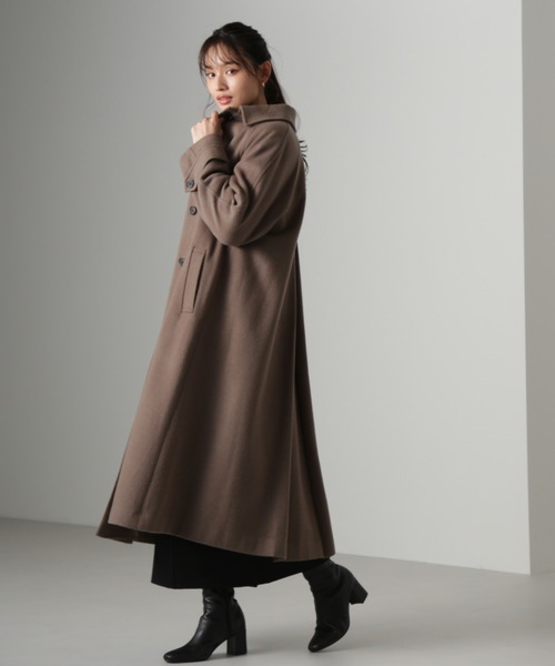[NATURAL BEAUTY BASIC] пальто с отложным воротником MEDIUM Brown женский 