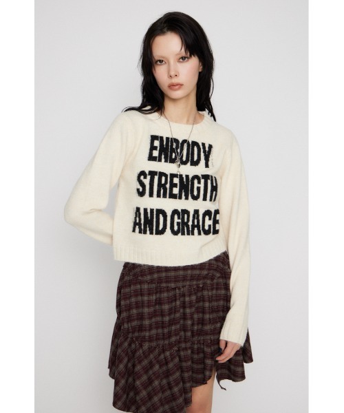 LAGUA GEM（ラグアジェム） ニット セーター LETTERING JACQUARD KNIT